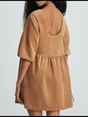 Everlane | Caramel Corduroy Scoop-Back Mini Dress